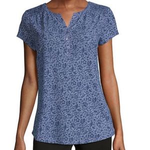 NEW Liz Claiborne Split V Neck Top